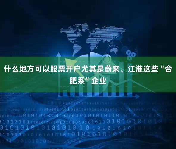 什么地方可以股票开户尤其是蔚来、江淮这些“合肥系”企业